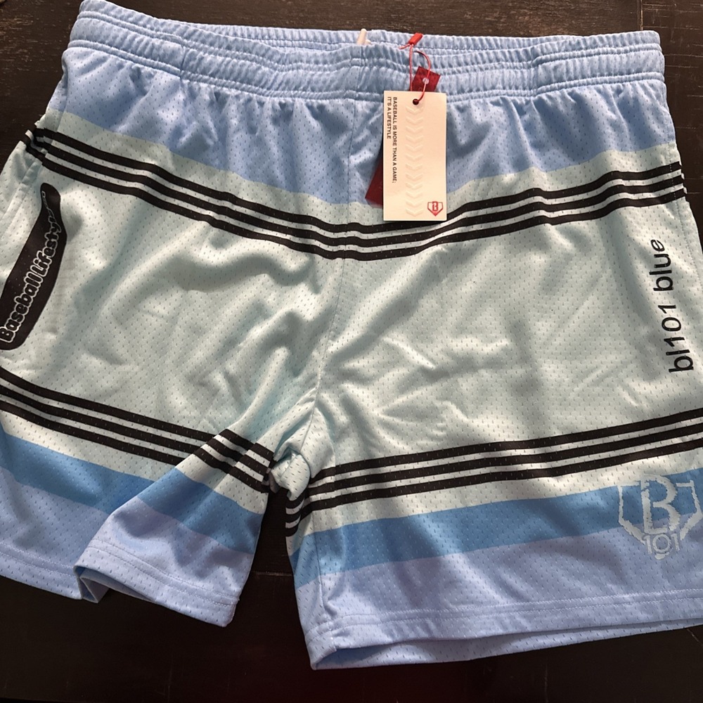 Baseball Lifestyle 101 Crayon Shorts Blue 2XL NWT Mesh Athletic Baseball